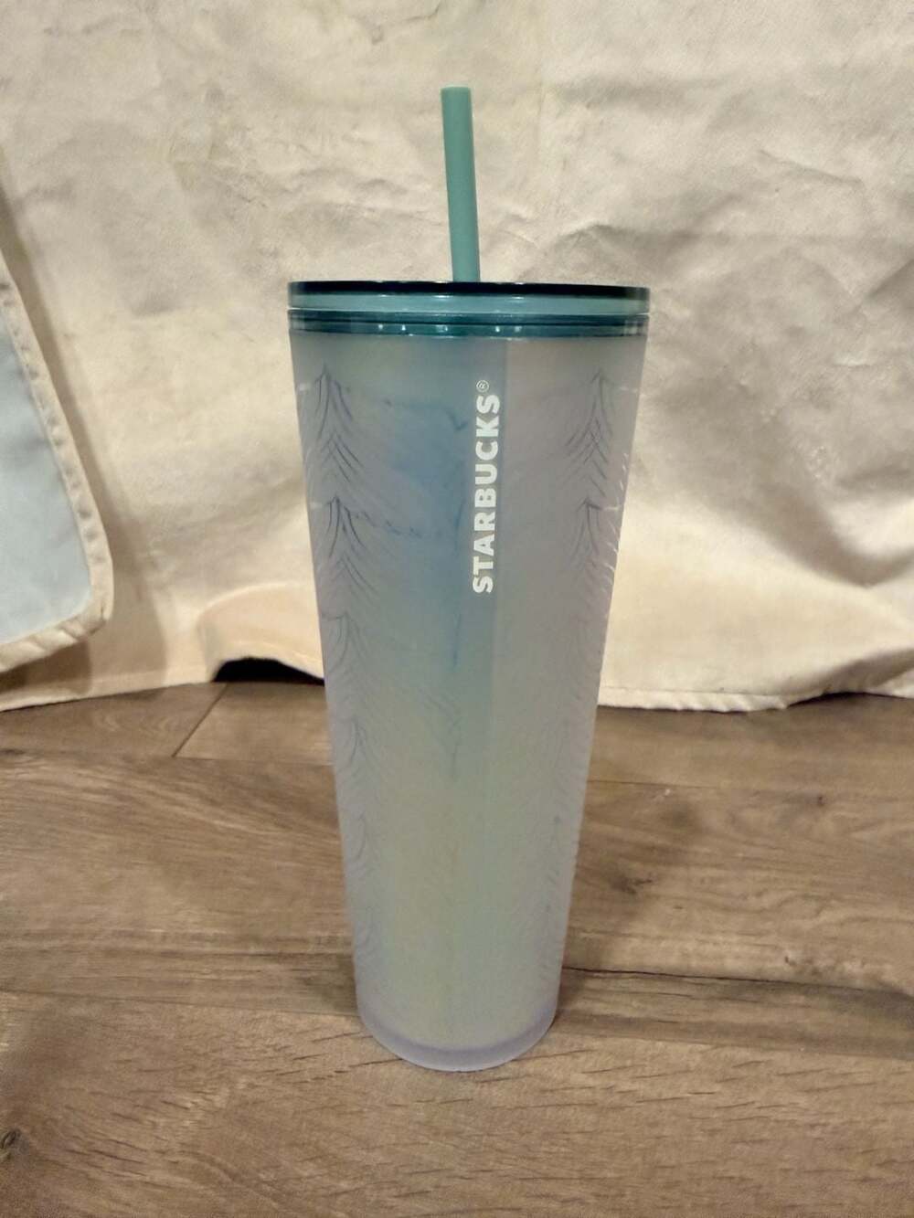 Starbucks Iridescent Feather Pattern Cold Cup Tumbler 24oz